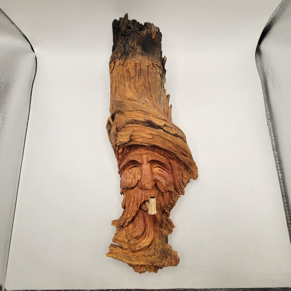 Original Handmade Knotted Tree Wood Spirit #6664 Norm Sears